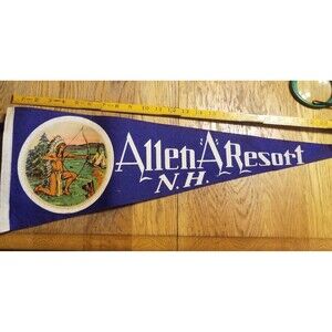 Vintage Allen "A" resort New Hampshire felt pennant souvenir